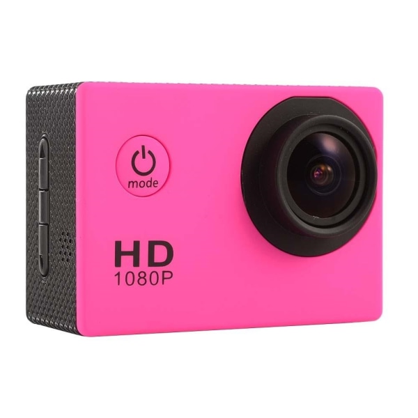 Sports Cam Full HD 1080p/720p - Med tillbehör Rosa