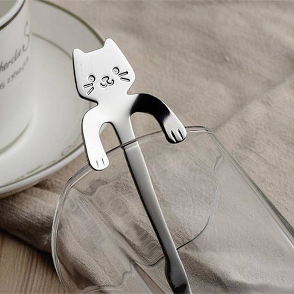 Kaffeske af rustfrit stål - sødt design Silver