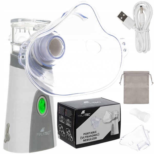 Bärbar inhalator nebulisator för barn och vuxna Vit