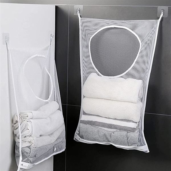 Pyykkikori / säilytyspussi Mesh White