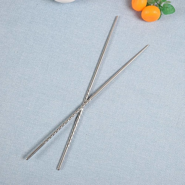 Pitkät syömäpuikot ruostumatonta terästä - 38 cm Silver
