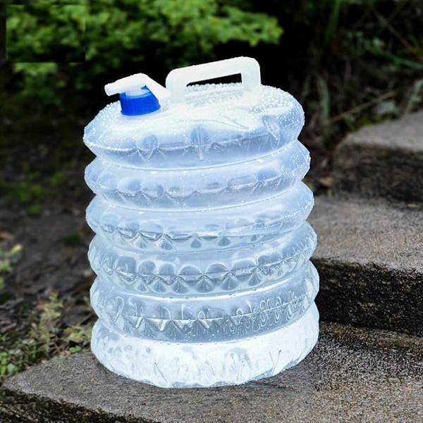 Vattendunk med Kran, Ihopvikbar - 15 L Transparent