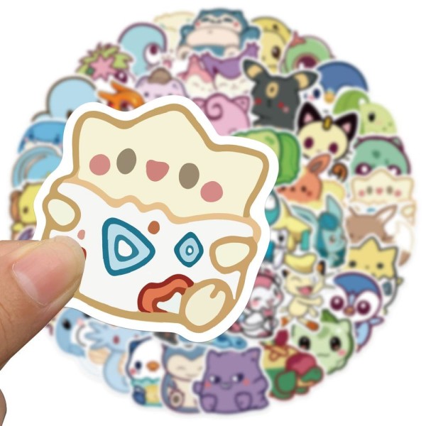 Klistermærker - Pokémon i Kawaii -stil - 50 stk Multicolor