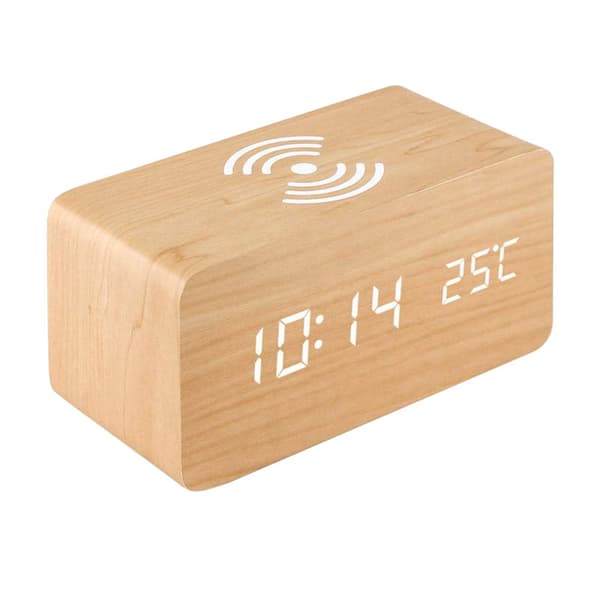 Digital Alarmklokke, Rektangulær - Beige Beige