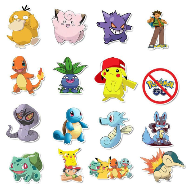 Klistermärken med Pokémon - 50 st multifärg