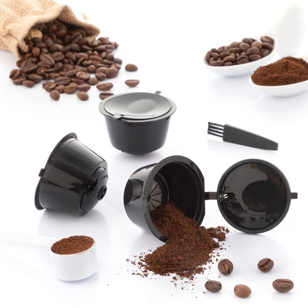 Genanvendelige kaffekapsler - 3 stk Black