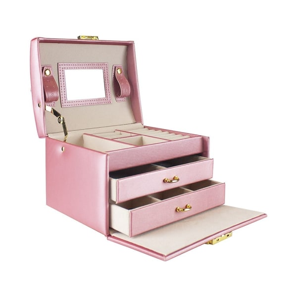 Smyckeskrin, Konstgjort läder - Rosa Rosa