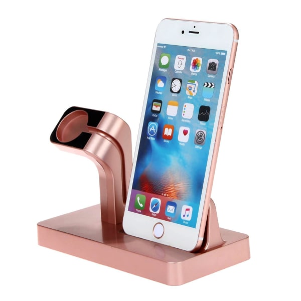 Apple Watchin ja iPhonen kanssa yhteensopiva USB-latausasema - R Pink gold