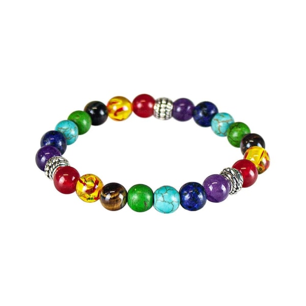 Chakraarmbånd med farvede perler Multicolor