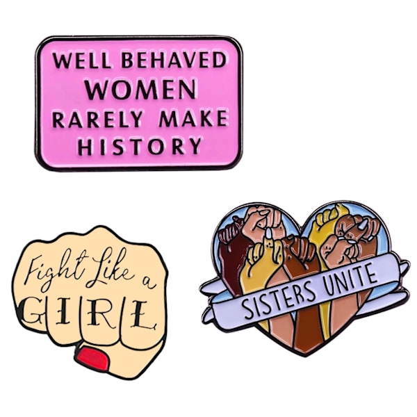 3x Emaljestifter - Feminisme Multicolor