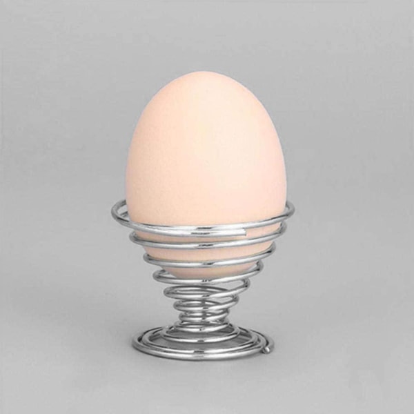 4x stilfulde æggebæger - rustfrit stål Silver