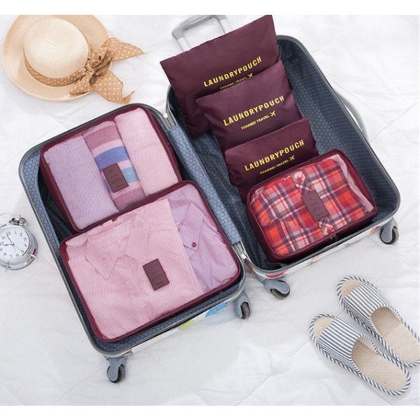 Organiseringssæt til Rejsetasker - Lysrosa Pink