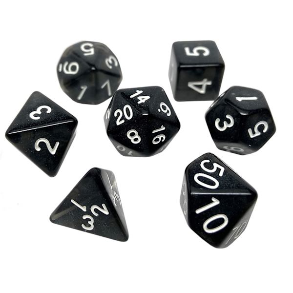 7-pack tärningar till Dungeons and Dragons (Svart) Svart