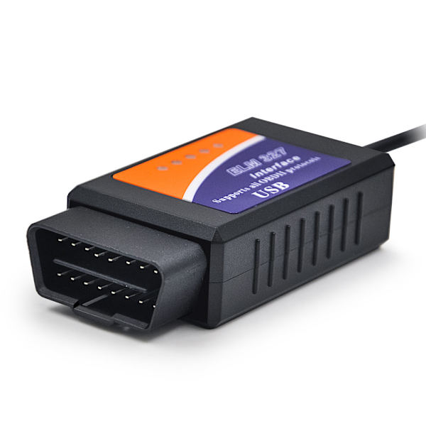 ELM327 / ELM 327 / OBD2 USB Bildiagnostik Felkodsläsare Svart