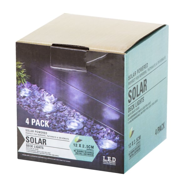 Solcelle-havelamper 8 LED - 4-pak Black