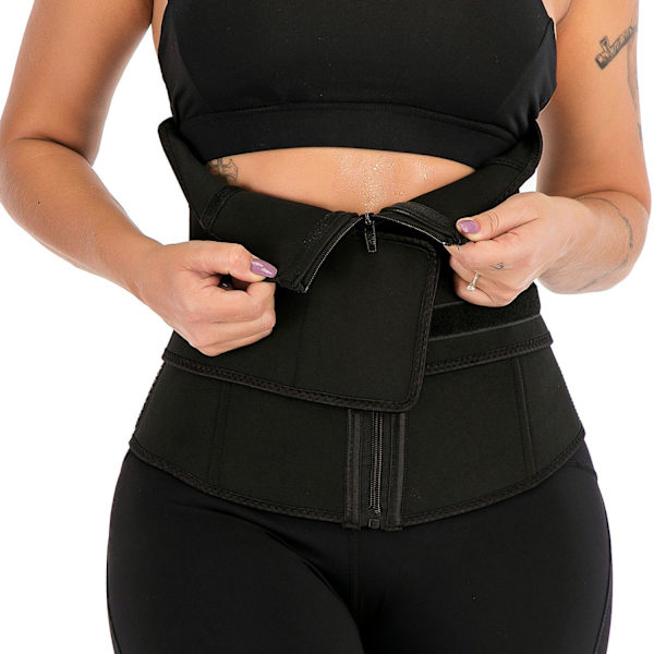 Waist Trainer Tarranauhalla, Musta - XXL Black XXL