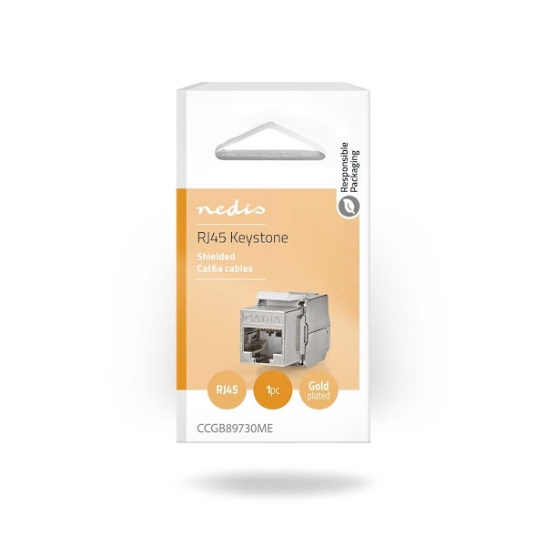 Keystone | CAT6a | RJ45 Hona | S/FTP | Metall | Låda
