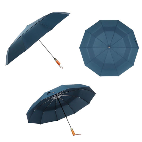 Paraply, Kompakt - 115 cm - Blå Blå