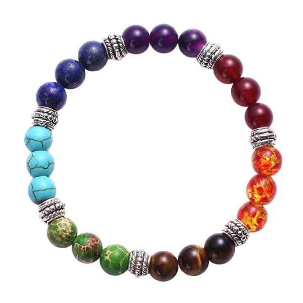 7 Chakra Lava Stone Diffuser Bracelet multifärg