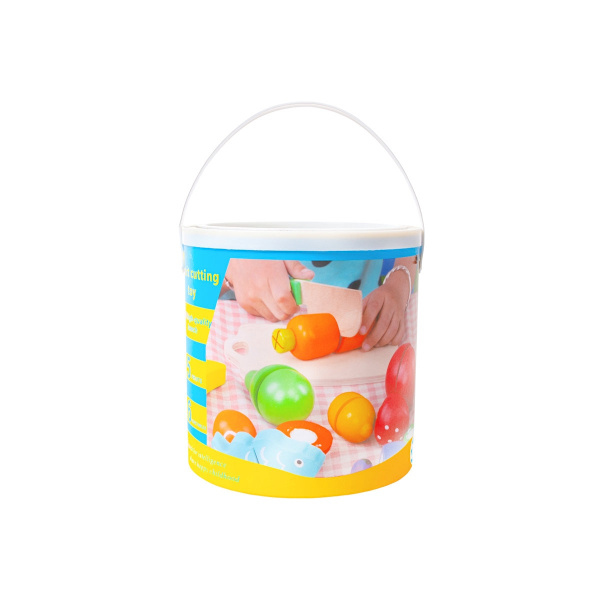 Trælegetøj - frugt og grønt - 14 dele Multicolor