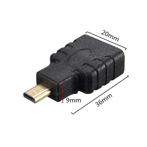 Kullattu Micro-HDMI HDMI-adapteriin Black