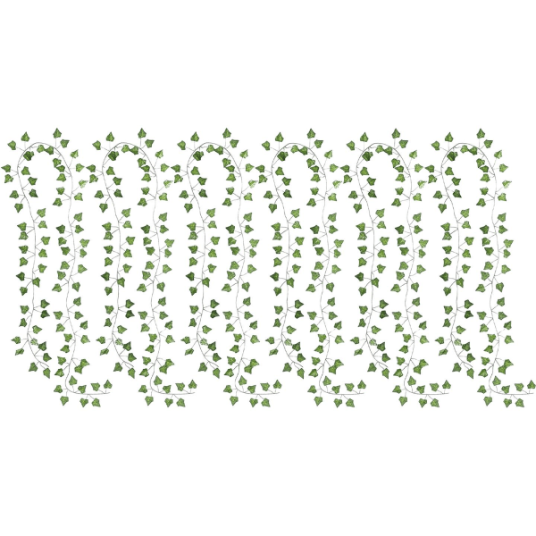 6x Kunstige plantegrene - Efeu Green