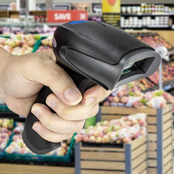 Trådlös 1D Streckkodsläsare Svart