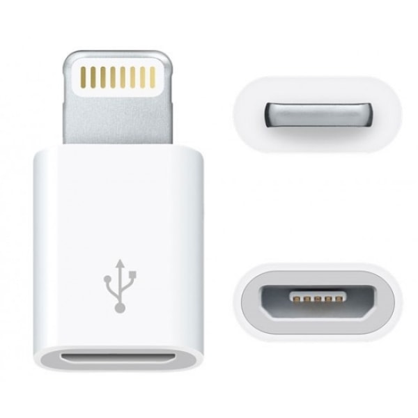 Micro-USB til Lightning Adapter - Hvid White