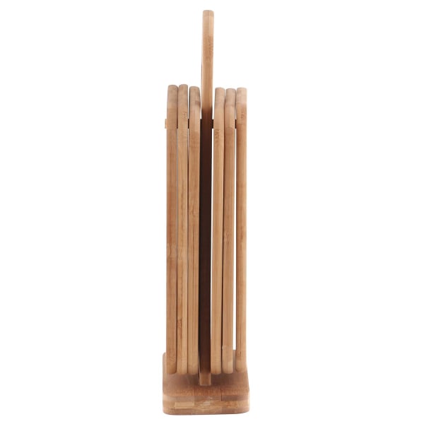 Leikkuulautasarja bambusta - 6 leikkuulautaa ja 1 jalusta Brown