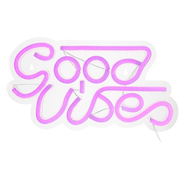LED væglampe / neonskilt - "Good Vibes" Pink