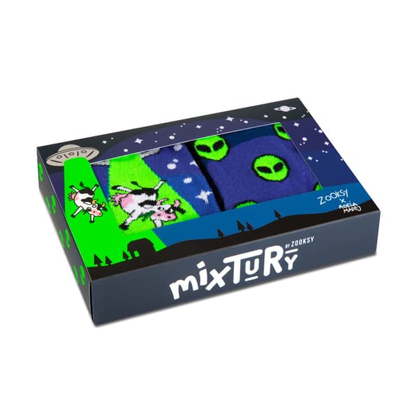 Värimix Sukat 4-Pack - Kosminen Kuvio Multicolor one size