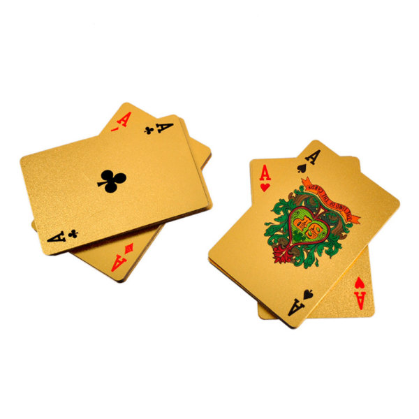 Spelkort i Låda - Kortlek i 24K Guldplätering Guld