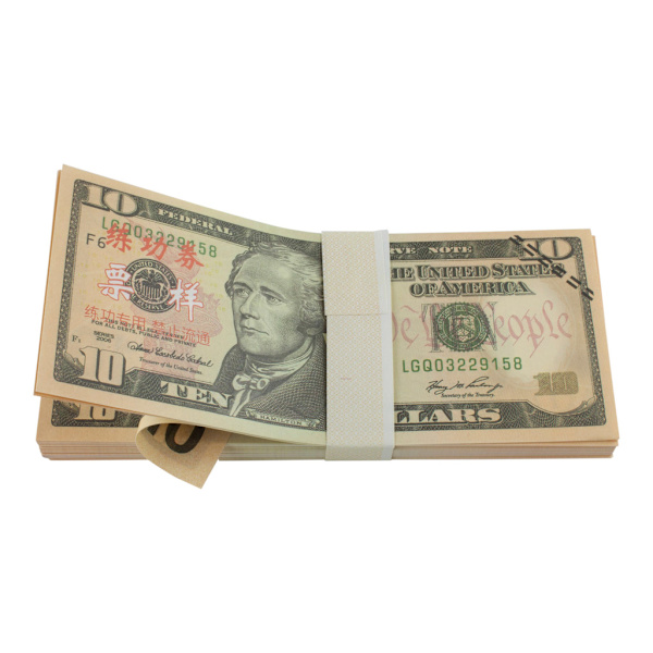 Låtsaspengar - 10 Amerikanska dollar (100 sedlar) Grön