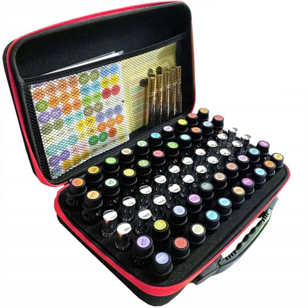 Sminkväska Organizer för 60 Nagellack Svart