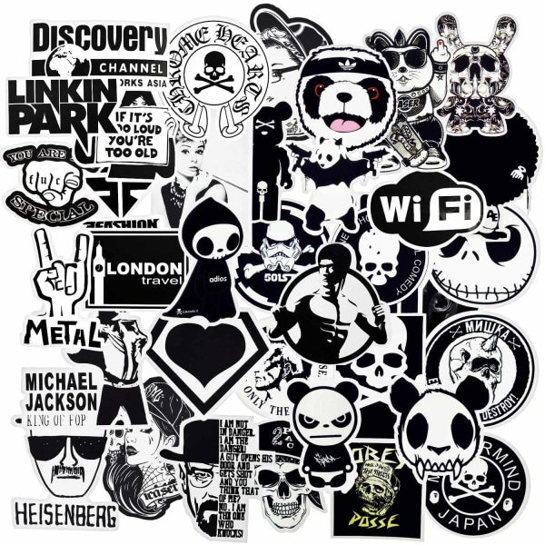 Megapack med Klistermärken - Black and White multifärg