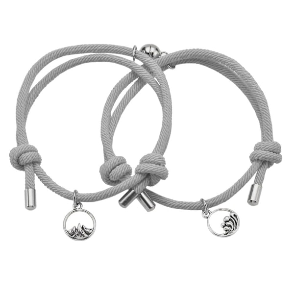 Pararmbånd med Magnet - Grå Grey one size