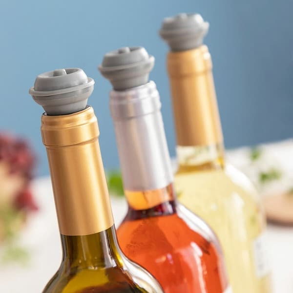 Vakuumpumpe til Vin med 4 Propper Grey