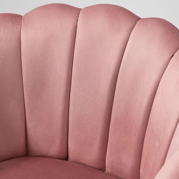 Rosa Fåtölj i Polyester och Gummiträ