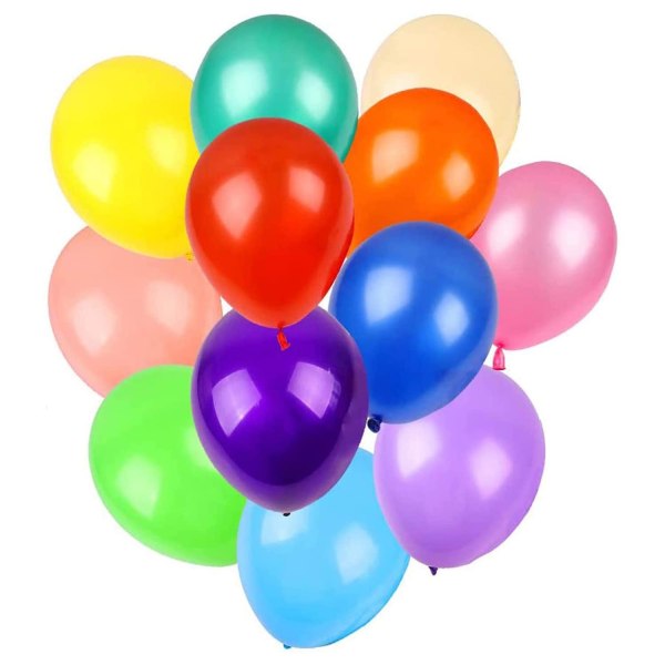 100x Balloner i Forskellige Farver - Skinnende Multicolor