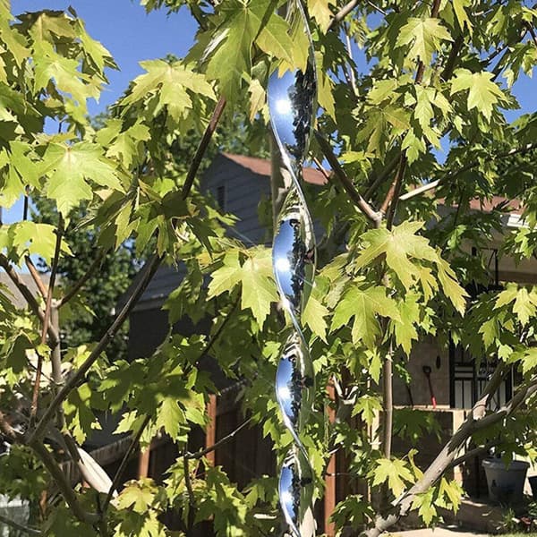 6x Fågelskrämmor - Reflekterande Spiraler Silver