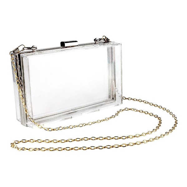 Transparent taske med kæde - Sølv Transparent