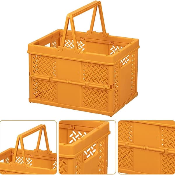Vikbar Förvaringskorg i Plast - Orange Orange