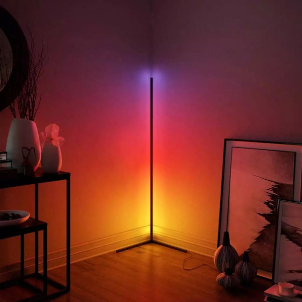 LED Gulvlampe RGB med Fjernbetjening Black
