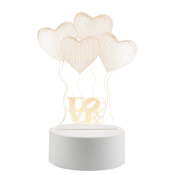 3D LED-lamppu - Ilmapallot White