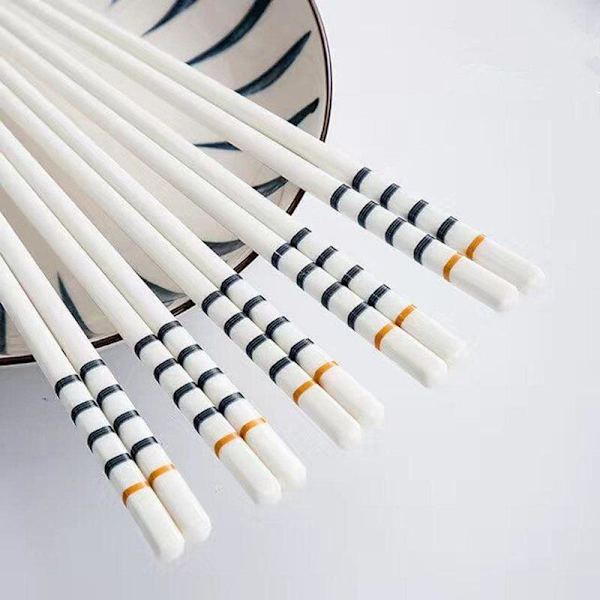 Spisepinde af porcelæn - luksuriøst design - 5 par White