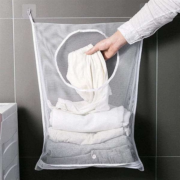 Pyykkikori / säilytyspussi Mesh White