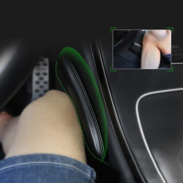 Pehmeä polvisuoja autoon - musta nahka Black