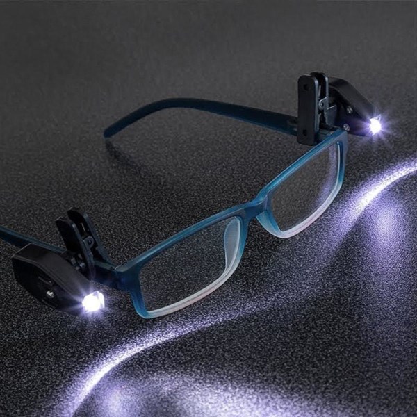 2x Klämma med LED-Lampa för Glasögon Svart 4649 | Fyndiq