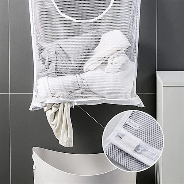 Pyykkikori / säilytyspussi Mesh White