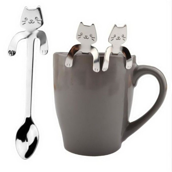 Kaffeske af rustfrit stål - sødt design Silver